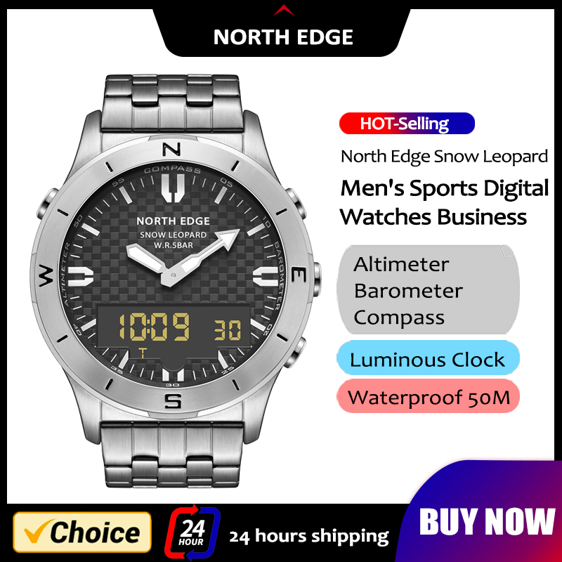 Altimeter Compass Watch - NORTH EDGE erkek spor dijital saat