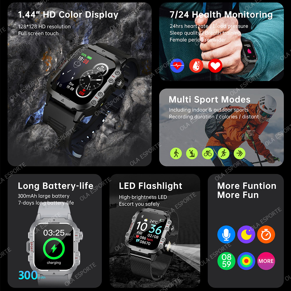 2026 Yeni Sağlam Askeri GPS Ak - Smartwatch Watches For Women With Gps incelemesi ve fiyatı