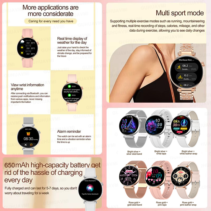 Kadınlar İçin Yeni 1.27 inç Ak - Watches Ladies Smartwatch incelemesi ve fiyatı